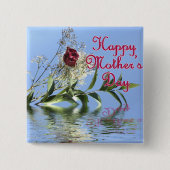 Happy Mothers Day Rosy Reflection Button (Vorderseite)