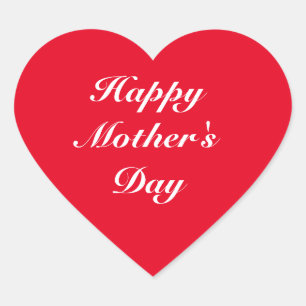 Happy Mother's Day, Rot-Weiß-Klassiker Herz-Aufkleber