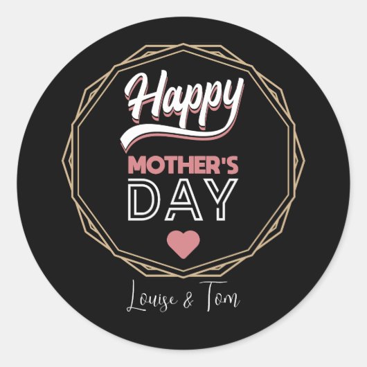 Happy Mother's Day Runder Aufkleber (Vorderseite)