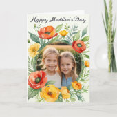 Happy Mother's Day Rustic Wildblume Custom Foto Feiertagskarte (Vorderseite)