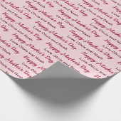Happy Mother's Day Script blassrosa Name des Giver Geschenkpapier (Ecke)