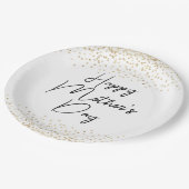 Happy Mother's Day Script & Gold Glitzer Confetti Pappteller (Schrägansicht)