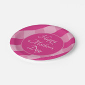 Happy Mother's Day Shades of Pink Stripes Simple Pappteller (Schrägansicht)