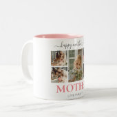 Happy Mothers Day Simple Modern Script Five Foto Zweifarbige Tasse (Vorderseite Links)