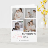 Happy Mothers Day Simple Modern Script Vier Foto Karte (Gelbe Blume)