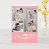 Happy Mothers Day Simple Modern Script Vier Foto Karte (Gelbe Blume)