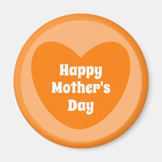 Happy Mother's Day Simple Niedlich Orange Heart Magnet (Vorne)