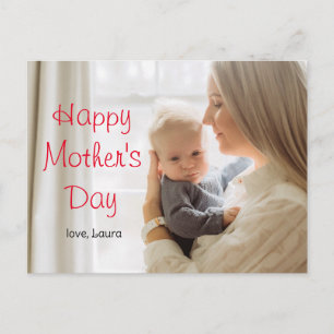 Happy Mother's Day simple sweet Mom & baby Foto Feiertagspostkarte