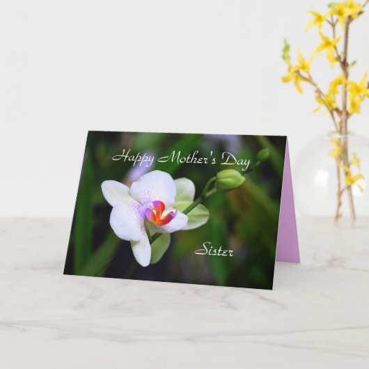 Happy Mother's Day Sister Phalaenopsis Orchid Card Karte (Gelbe Blume)