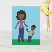 Happy Mothers Day Son African American Personalize Karte (Gelbe Blume)