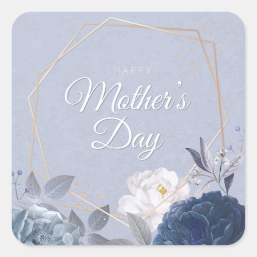Happy Mother's Day Square Sticker (Vorderseite)