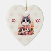 Happy Mother's Day Sweet Pastel Cat Keramik Ornament (Rechts)