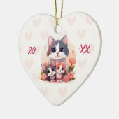 Happy Mother's Day Sweet Pastel Cat Keramik Ornament (Links)
