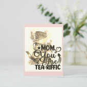 Happy Mothers Day Tea Lounge Mama Funny Pun Postkarte (Stehend Vorderseite)