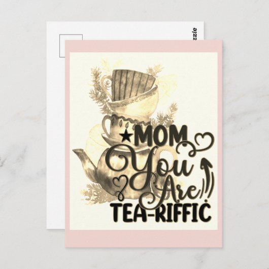 Happy Mothers Day Tea Lounge Mama Funny Pun Postkarte (Vorne/Hinten)