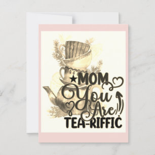 Happy Mothers Day Tea Lounge Mama Funny Pun Postkarte