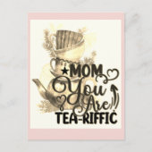 Happy Mothers Day Tea Lounge Mama Funny Pun Postkarte (Vorderseite)