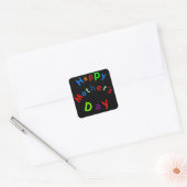 Happy Mothers Day Text Quadratischer Aufkleber (Umschlag)