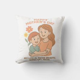 Happy Mother's Day Throw Kissen Niedliche Mama und
