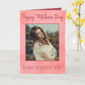 Happy Mother's Day to my wife with her photo Karte (Gelbe Blume)