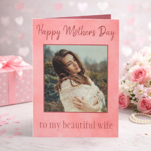 Happy Mother's Day to my wife with her photo Karte