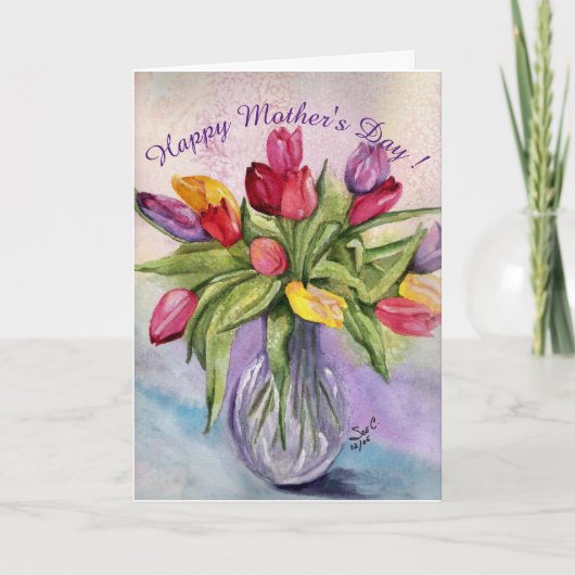 Happy Mother's Day Tulip Bouquet Karte (Vorderseite)
