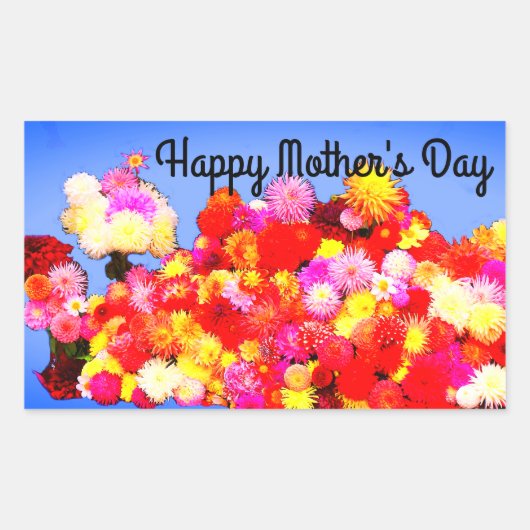 Happy Mother's Day Verschiedene Dahlias #2-3 Stick Rechteckiger Aufkleber (Vorderseite)
