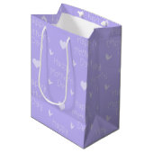 Happy Mother's Day Violetskript Mittlere Geschenktüte (Vorderseite Schrägansicht)