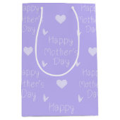 Happy Mother's Day Violetskript Mittlere Geschenktüte (Vorderseite)