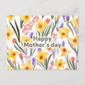 Happy Mother's Day Wasserfarbe Frühlingsblumen Postkarte (Vorderseite)