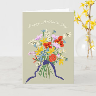 Happy Mother's Day Watercolor Floral Bouquet Karte