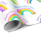 Happy Mother's Day Watercolor Rainbow Pattern Geschenkpapier (Rolleneckpunkt)