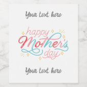 Happy Mother's Day Weinlabel - anpassen Weinetikett (Einzelnes Label)
