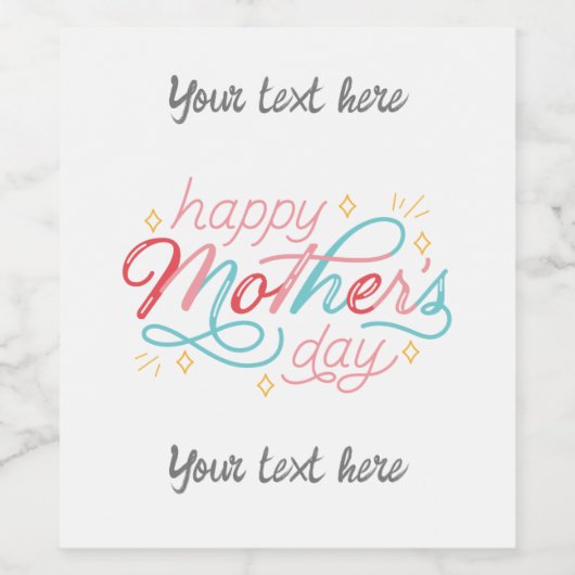 Happy Mother's Day Weinlabel - anpassen Weinetikett (Einzelnes Label)