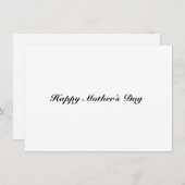 Happy Mother's Day weiße schwarze, elegante Skript (Vorne/Hinten)