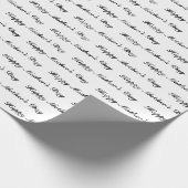 Happy Mother's Day weiße schwarze Skript elegante Geschenkpapier (Ecke)