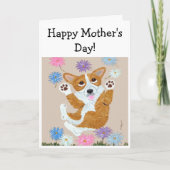 Happy Mother's Day! Welsh Corgi Karte (Vorderseite)