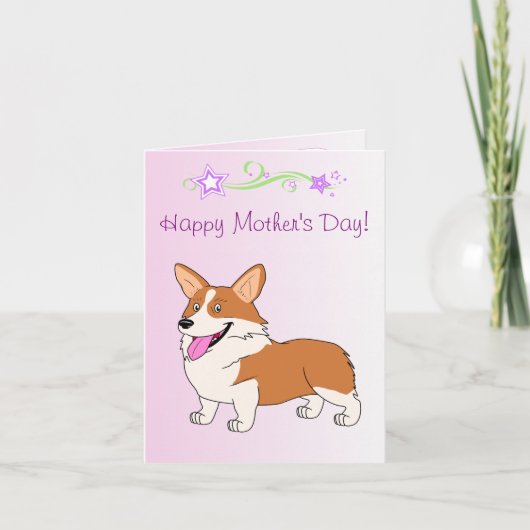 Happy Mother's Day Welsh Corgi Karte (Vorderseite)