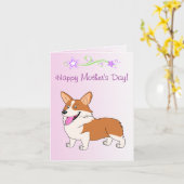 Happy Mother's Day Welsh Corgi Karte (Gelbe Blume)