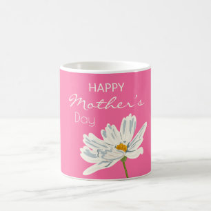 Happy Mother's Day White Artistic Blume Colorful Kaffeetasse