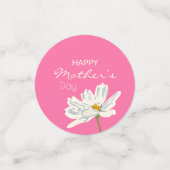 Happy Mother's Day White Artistic Blume Colorful Konfetti (Klein Vorderseite)