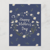 Happy Mothers Day White Blume Feiertagspostkarte (Vorderseite)