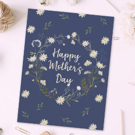 Happy Mothers Day White Blume Feiertagspostkarte