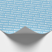 Happy Mother's Day White on Light Blue Geschenkpapier (Ecke)