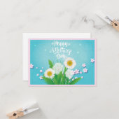 Happy Mother's Day Wildblume Bouquet auf Türkis Karte (Vorderseite/Rückseite Beispiel)
