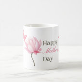 Happy Mother's Day with Pink Lotus and Butterfly  Kaffeetasse (Mittel)