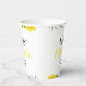 Happy Mother's Day Yellow Floral und Blätter Party Pappbecher (Links)