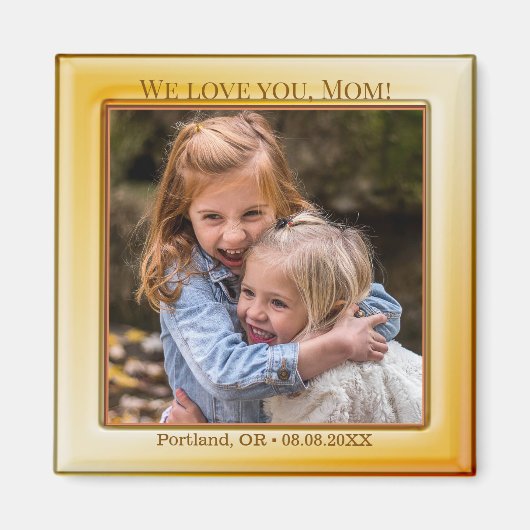 Happy Mother's Day Yellow Foto Magnet (Vorne)