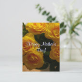 Happy Mother's Day Yellow Roses Postkarte (Stehend Vorderseite)