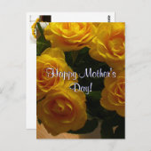 Happy Mother's Day Yellow Roses Postkarte (Vorne/Hinten)